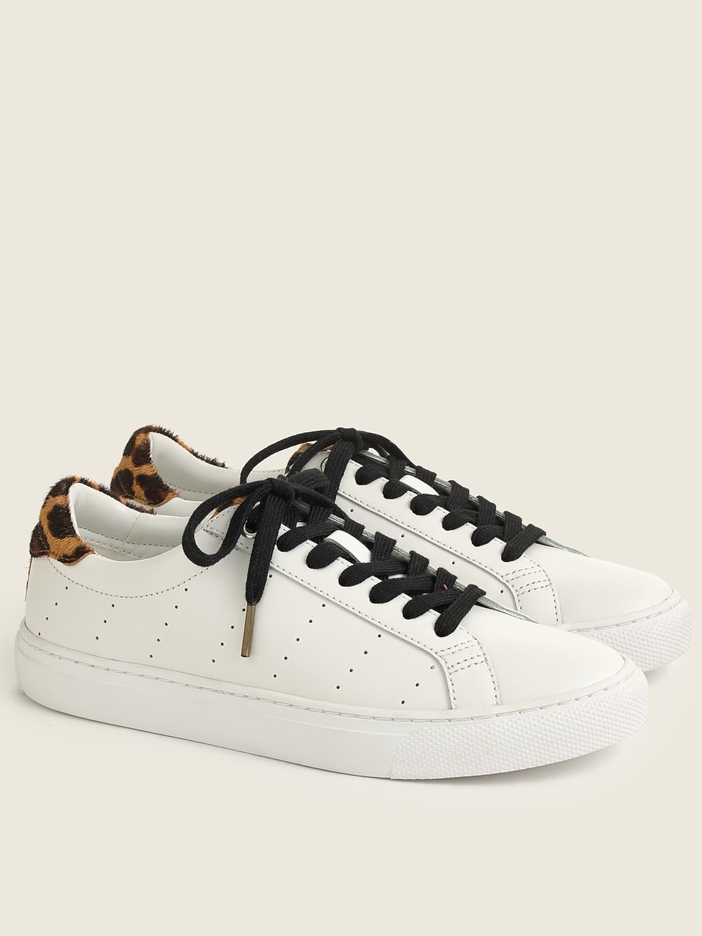 J.Crew Saturday sneakers with leopard calf hair detail